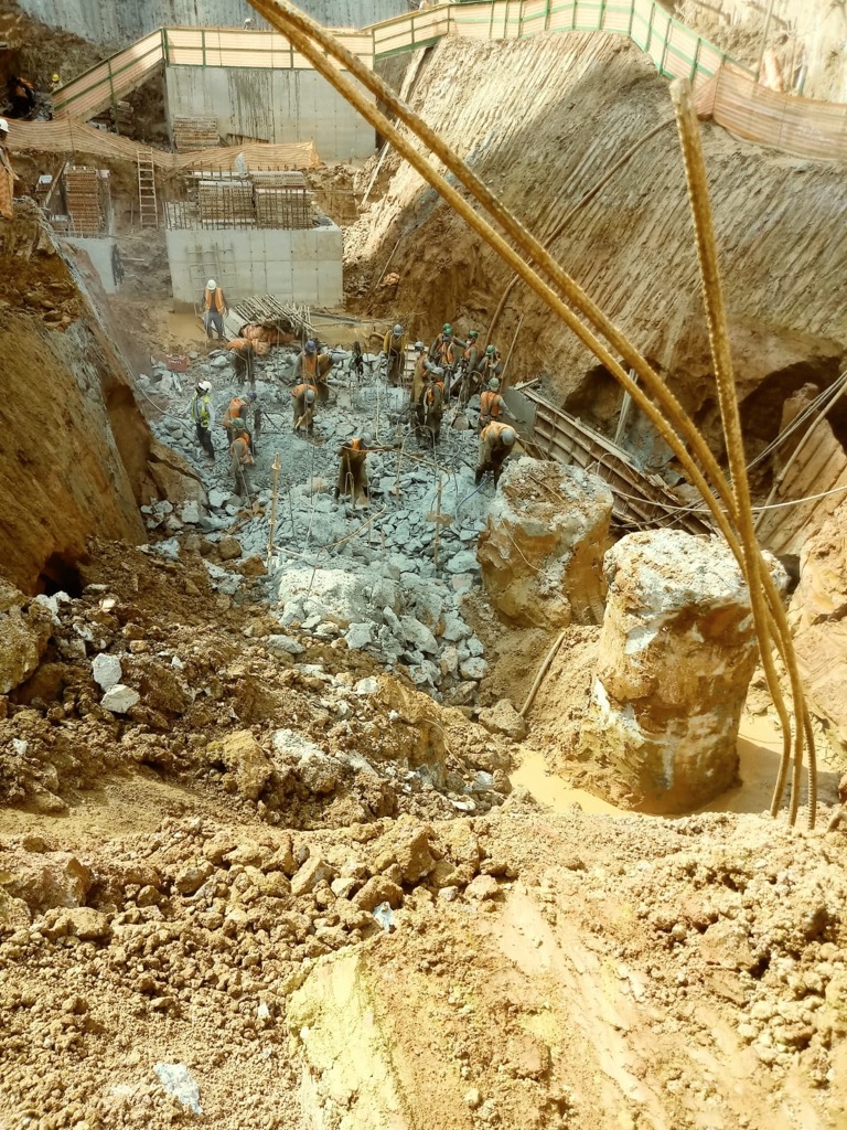 Demolição de estacas em São Paulo