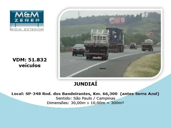 Painel Rodoviário e Front Light Rodovia dos Bandeirantes SP-348 Imagem