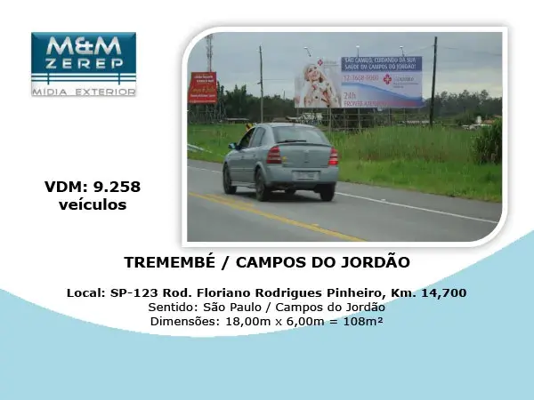 Painel Rodoviario (Front Light) SP-123 Rodovia Floriano Rodrigues Pinheiro