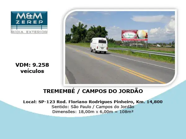 Painel Rodoviário e Front Light Rodovia Floriano Rodrigues Pinheiro SP-123 Imagem