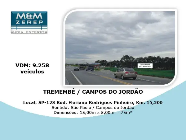 Painel Rodoviário e Front Light Rodovia Floriano Rodrigues Pinheiro SP-123 Imagem