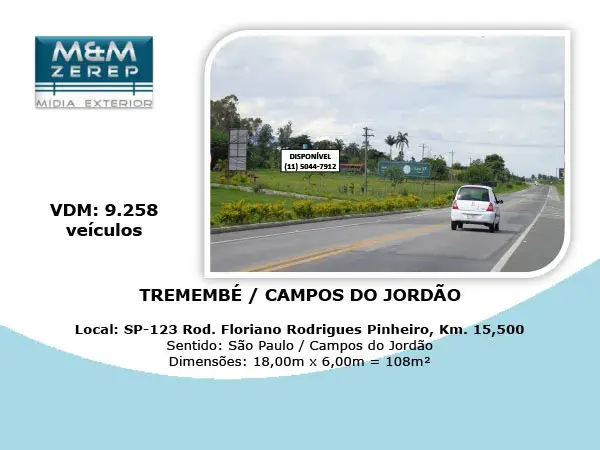 Painel Rodoviário e Front Light Rodovia Floriano Rodrigues Pinheiro SP-123 Imagem