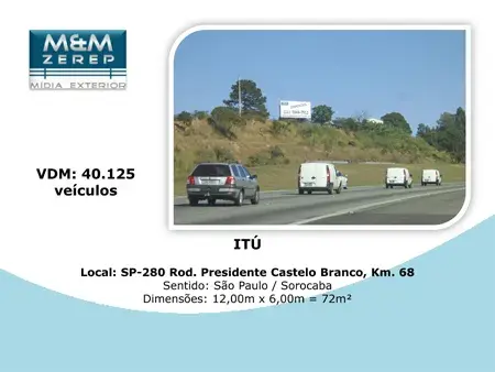 Painel Rodoviário e Front Light Rodovia Presidente Castelo Branco SP-280 Imagem