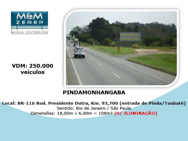 Painel Rodoviário e Front Light Rodovia Presidente Dutra BR-116 Imagem