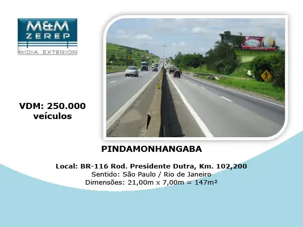 Painel Rodoviário e Front Light Rodovia Presidente Dutra BR-116 Imagem