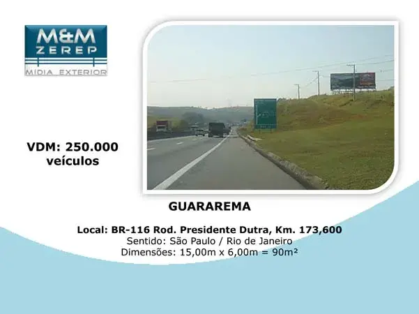 Painel Rodoviário e Front Light Rodovia Presidente Dutra BR-116 Imagem