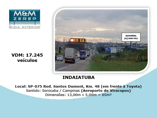 Painel Rodoviario (Front Light) SP-075 Santos Dumont