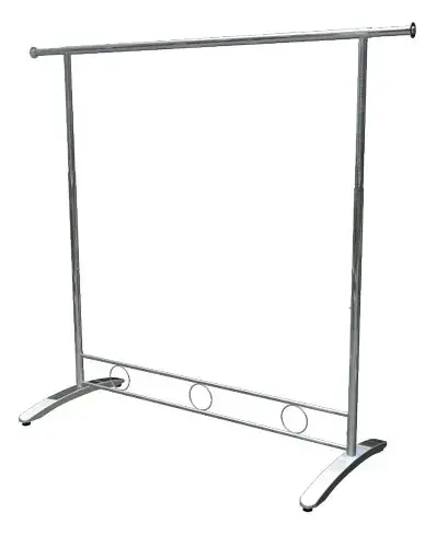 Arara Expositora Cromada com Barra Simples