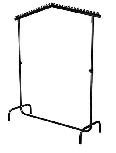 Arara de Roupas Ajustável Preta com Cabideiro Duplo