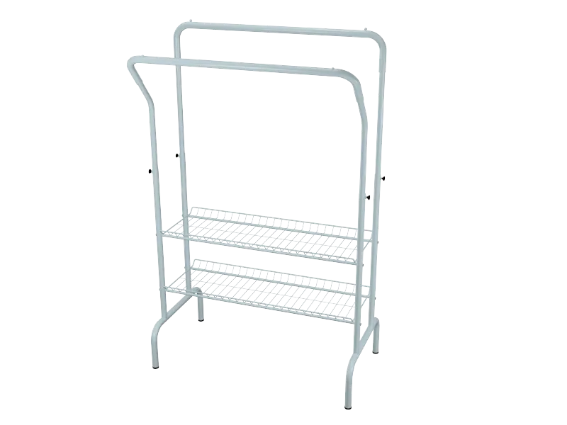 Arara Expositora Dupla com Prateleiras Inferiores