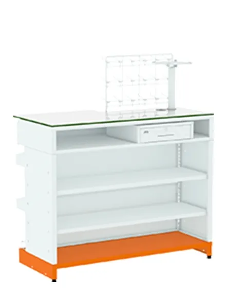 Balcão Caixa com Gaveta e Prateleiras Internas