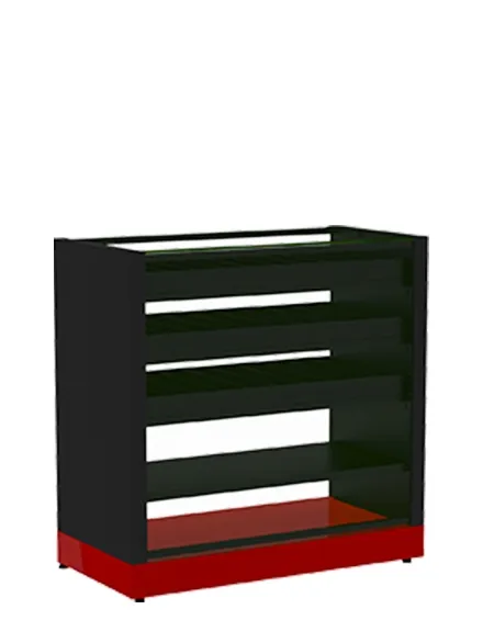 Balcão para Encartelados Preto com Base Vermelha