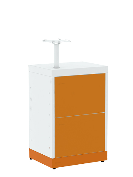 Balcão Terminal com Painel Frontal Laranja