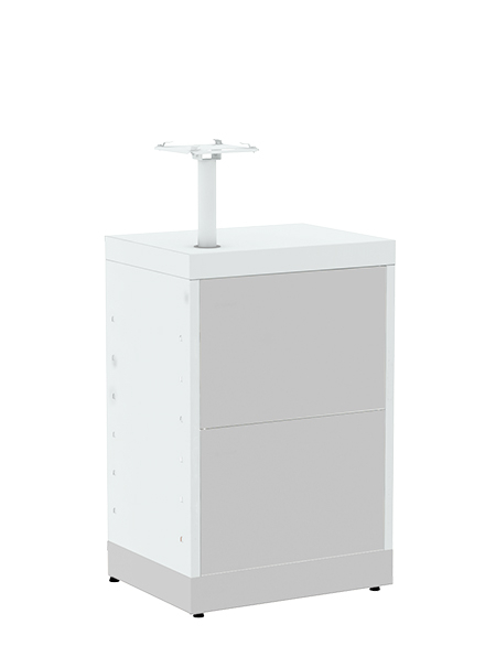 Balcão Terminal com Painel Frontal Cinza