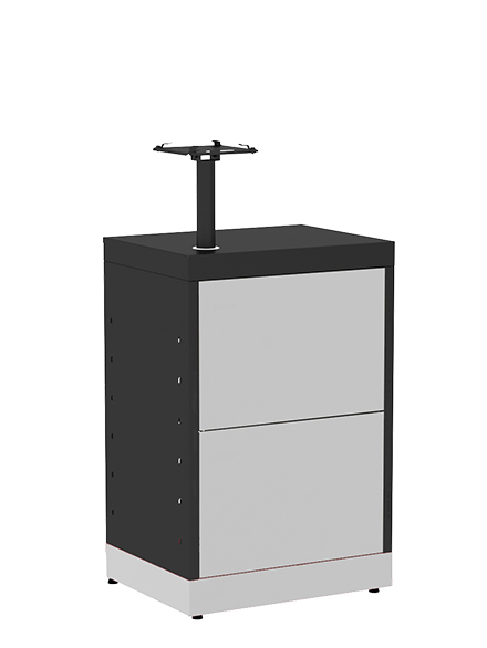 Balcão Terminal Preto com Painel Frontal Cinza