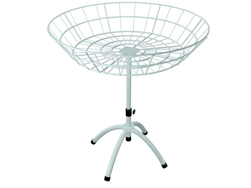 Banca de Oferta Redonda Ajustável com Cesto Branco