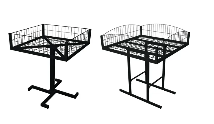 Banca de Oferta com Cesto Aramado Base Central Preto