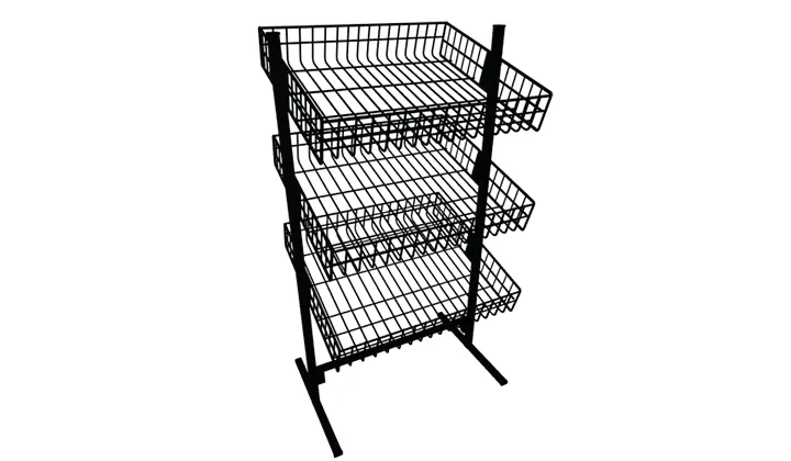 Banca de Oferta com Cestos Multi Níveis Preto