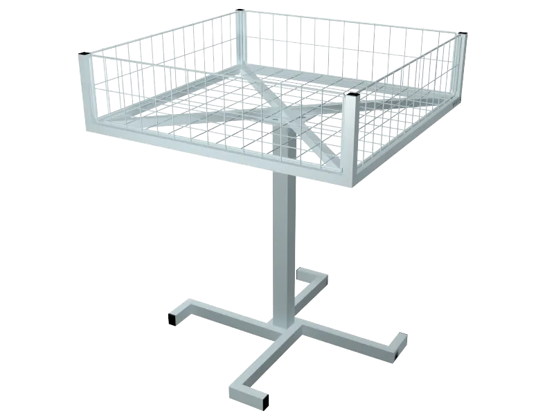 Banca de Oferta com Cesto Aramado Base Central Branco