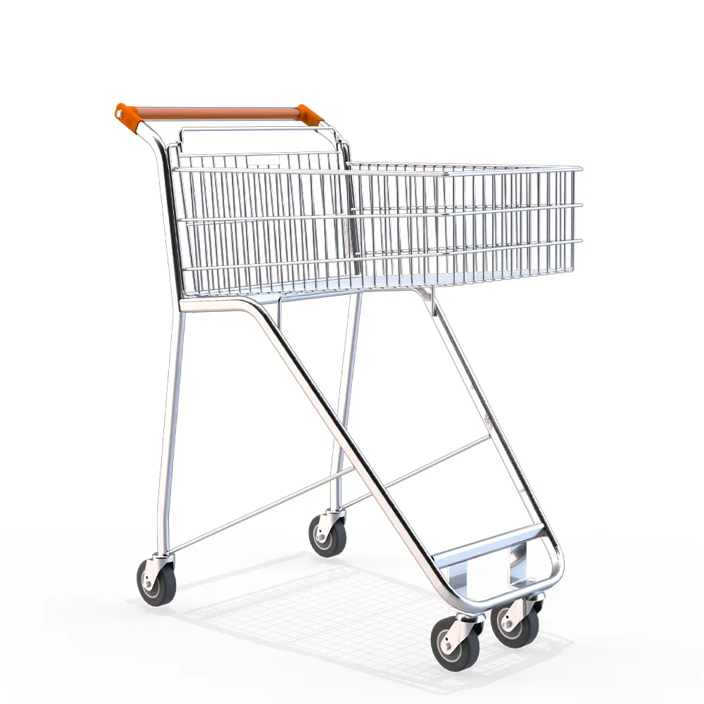 Carrinho de Supermercado Cromado Tipo Plataforma