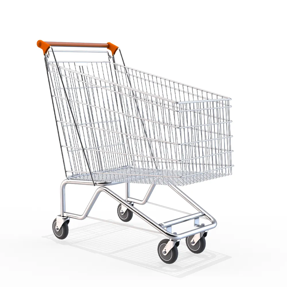 Carrinho de Supermercado Cromado de Alta Capacidade