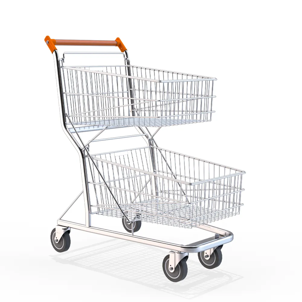 Carrinho Duplo Cromado com Estrutura Reforçada e Dois Níveis