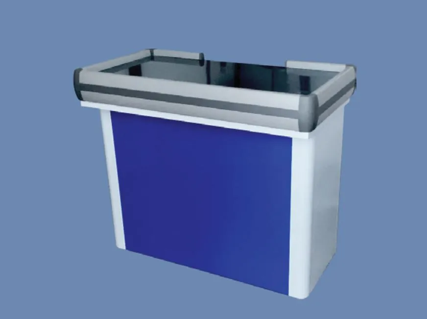 Checkout Sem Acúmulo de Compras Branco com Painel Azul Comercial