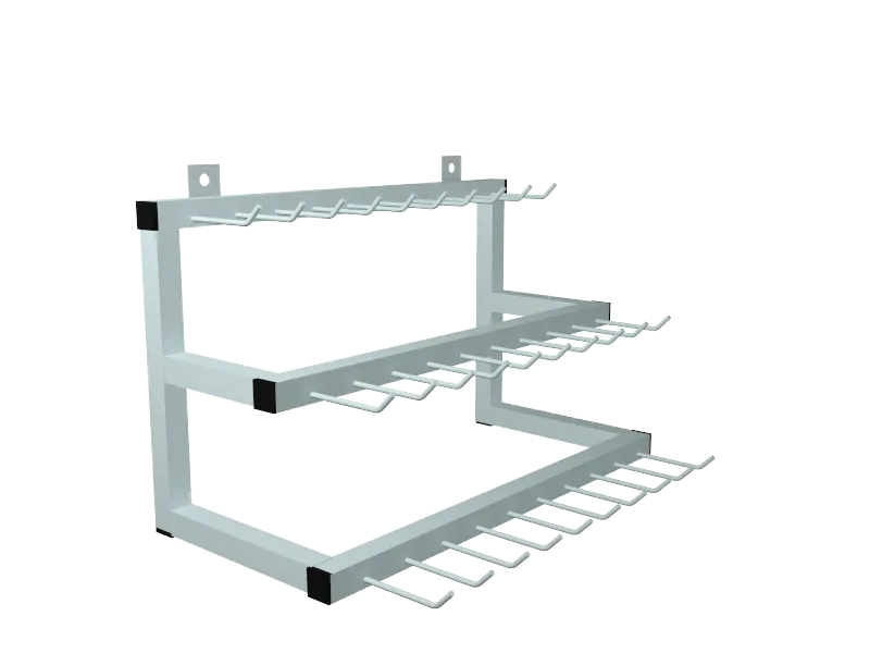 Cinteiro Triplo de Parede com Ganchos