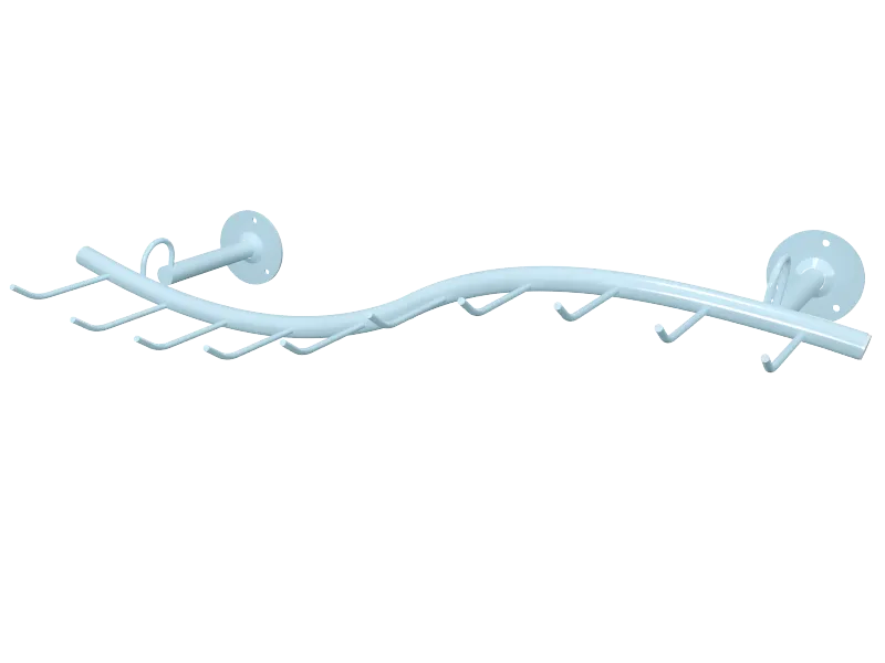 Cinteiro Curvo de Parede com Ganchos