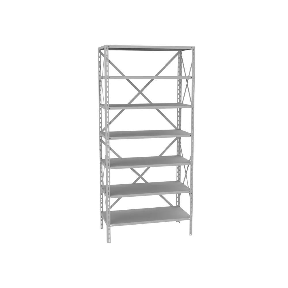 Estante Metálica Multiuso 6 Prateleiras Cinza com Reforço em X Alta Resistência