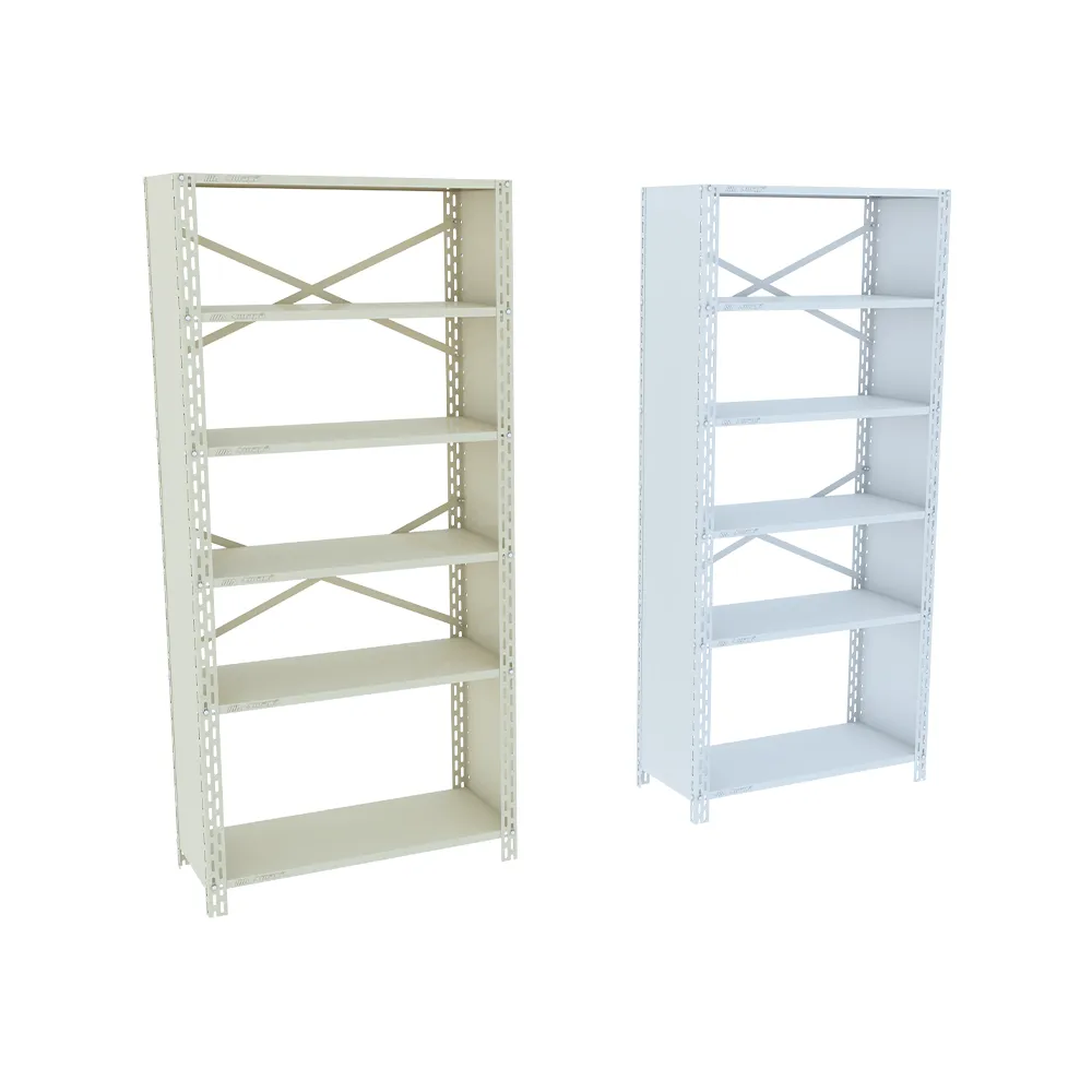Estante Metálica 5 Prateleiras com Reforço Bege e Branca