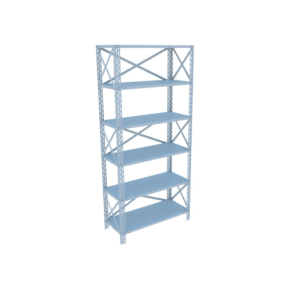 Estante Metálica Multiuso 5 Prateleiras Azul com Reforço em X Alta Resistência
