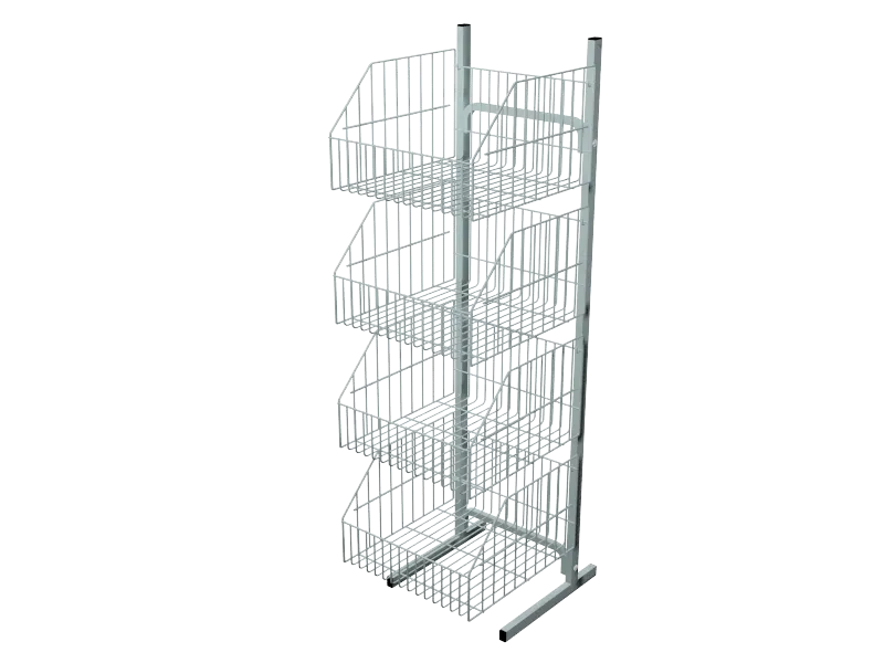 Expositor de Chão com Cestos 4 Níveis Branco