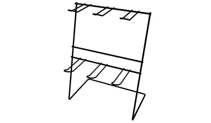 Gancheira Simples de Chão com Ganchos