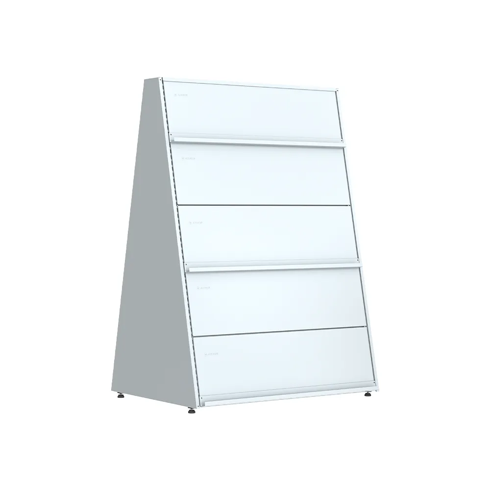 Gôndola de Piso Inclinada Expositora 4 Níveis Branca