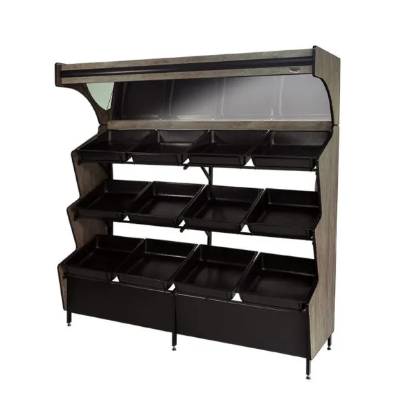 Expositor Hortifruti com Caixas Organizadoras