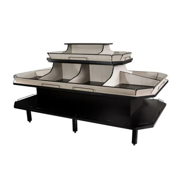 Ilha Expositora Hortifruti Central com Divisórias Duplas Comercial