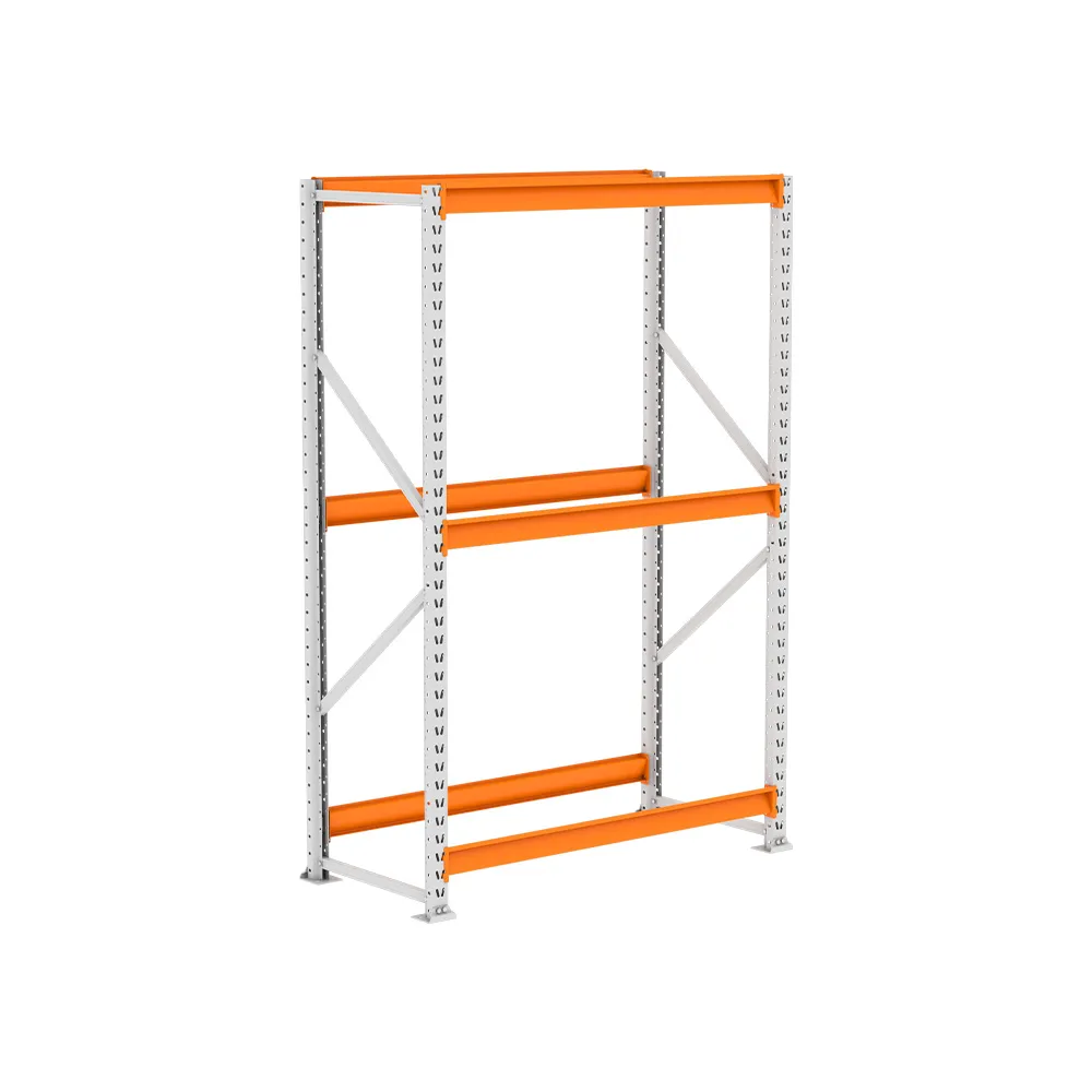 Mini Porta Pallet 250kg 2 Níveis com Longarinas Laranja Estrutura Reforçada