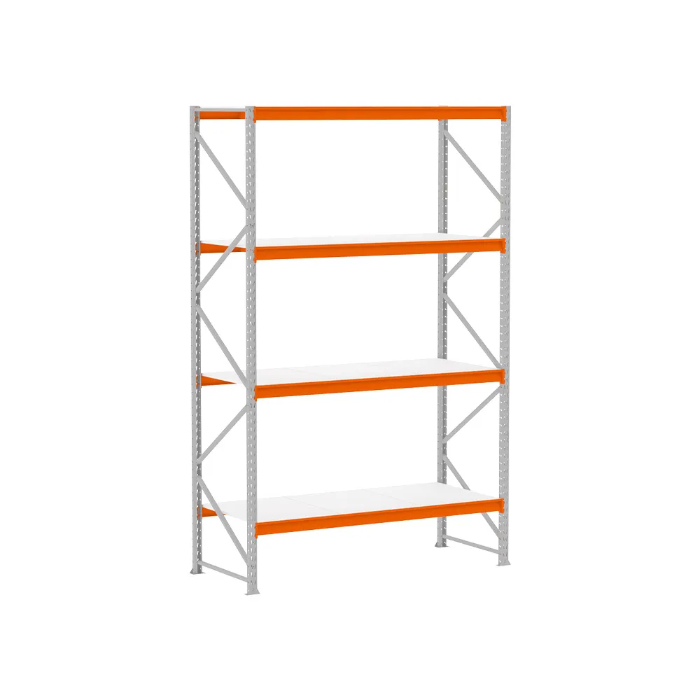 Mini Porta Pallet 500kg Cinza e Laranja 4 Níveis com Piso