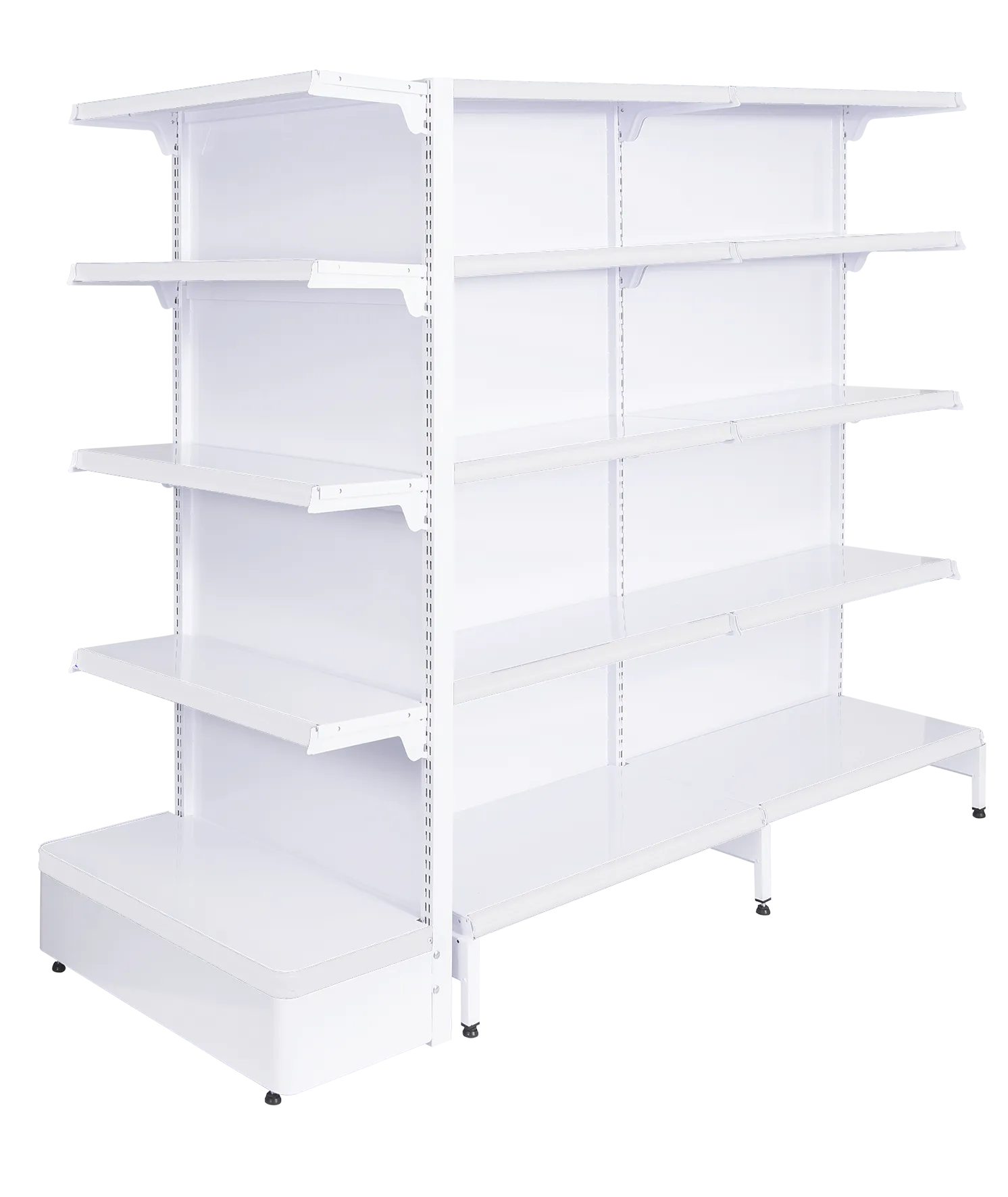 Gôndola Central Dupla com Base Fechada Branca