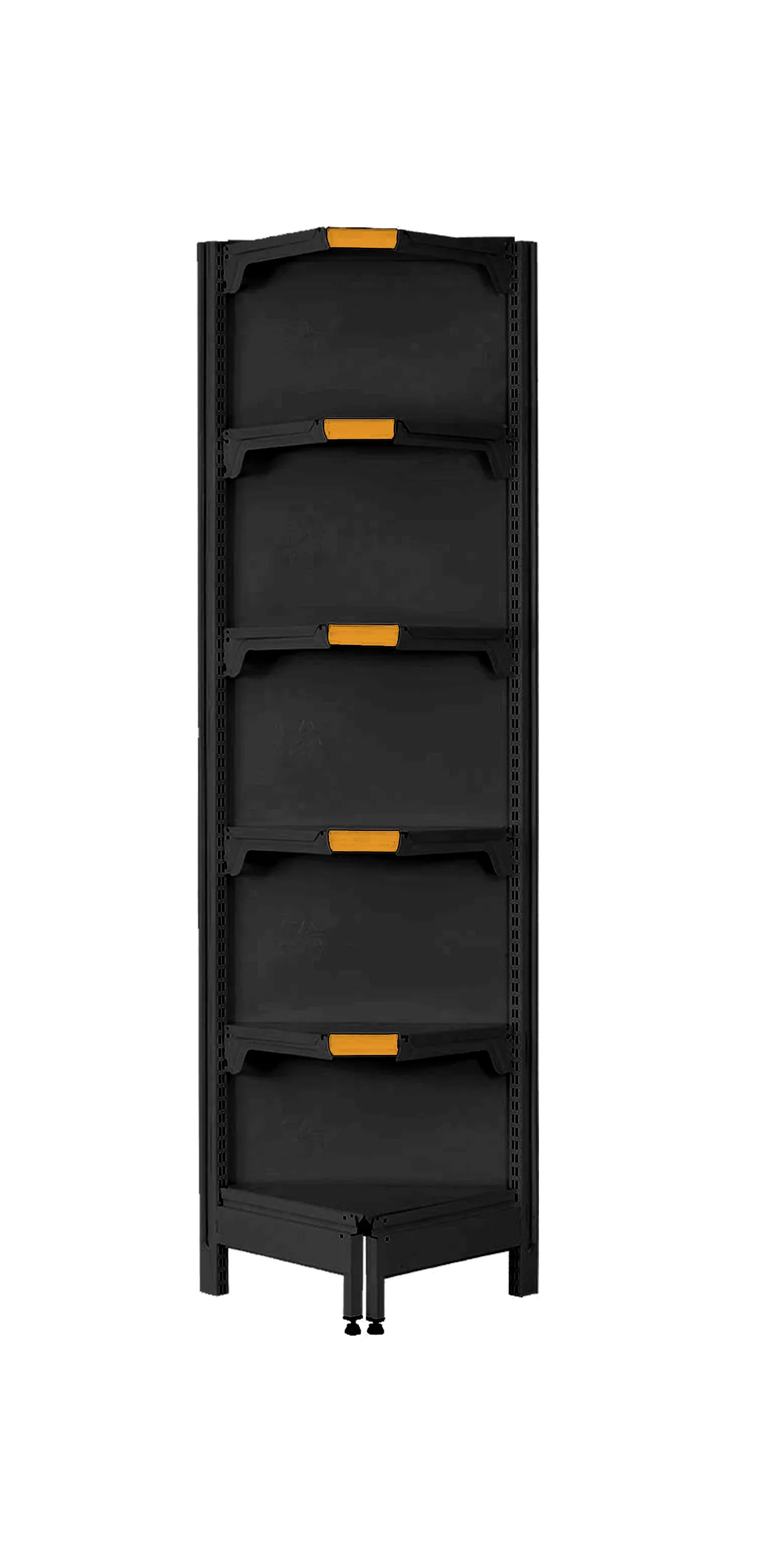 Gôndola de Canto Preta com Prateleiras Inclinadas