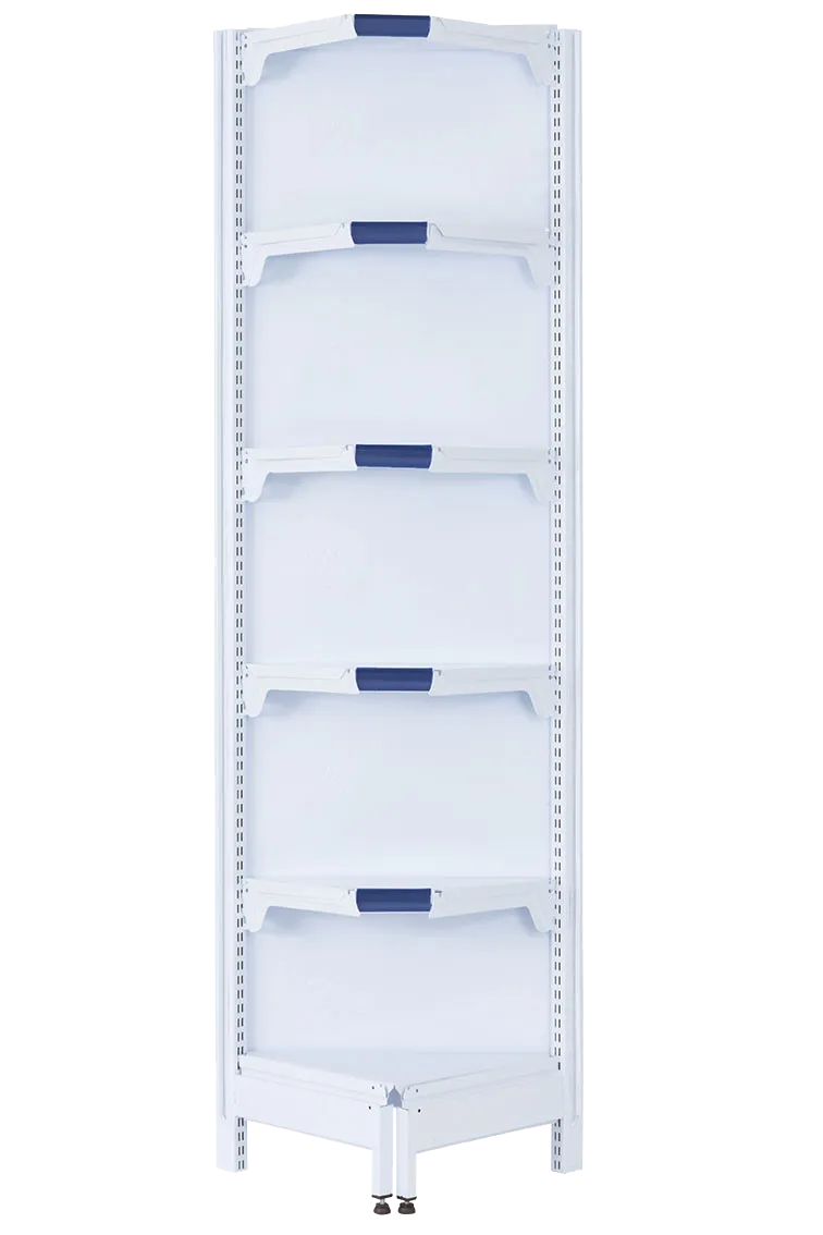 Gôndola de Canto Branca com Prateleiras Inclinadas