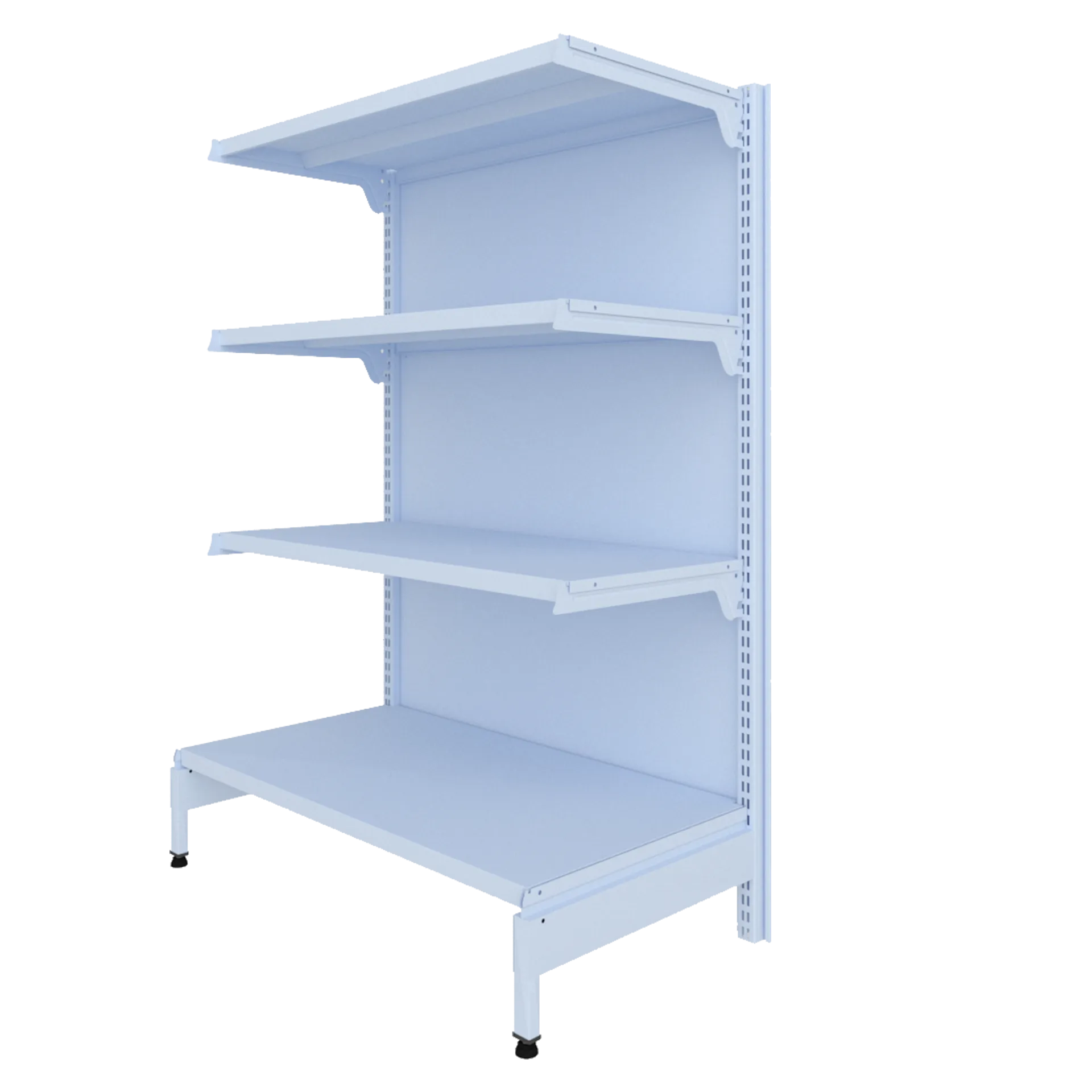 Gôndola de Parede com Prateleiras Reguláveis e Base Inferior