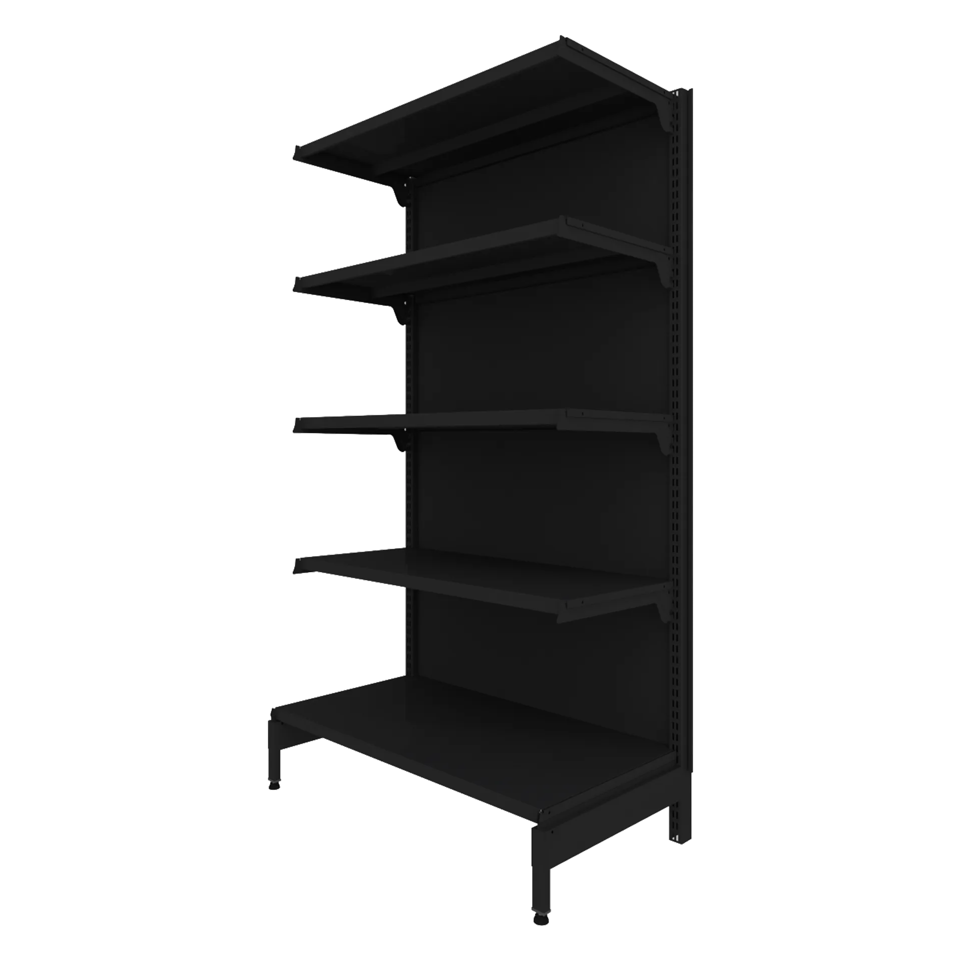 Gôndola de Parede Preta com Prateleiras Reguláveis