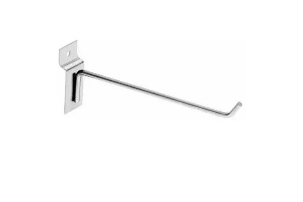 Gancho Simples Curto Cromado para Painel Canaletado