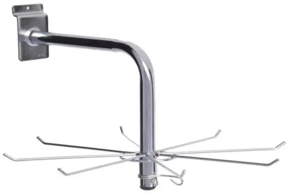 Expositor Giratório Cromado com Ganchos para Painel Canaletado