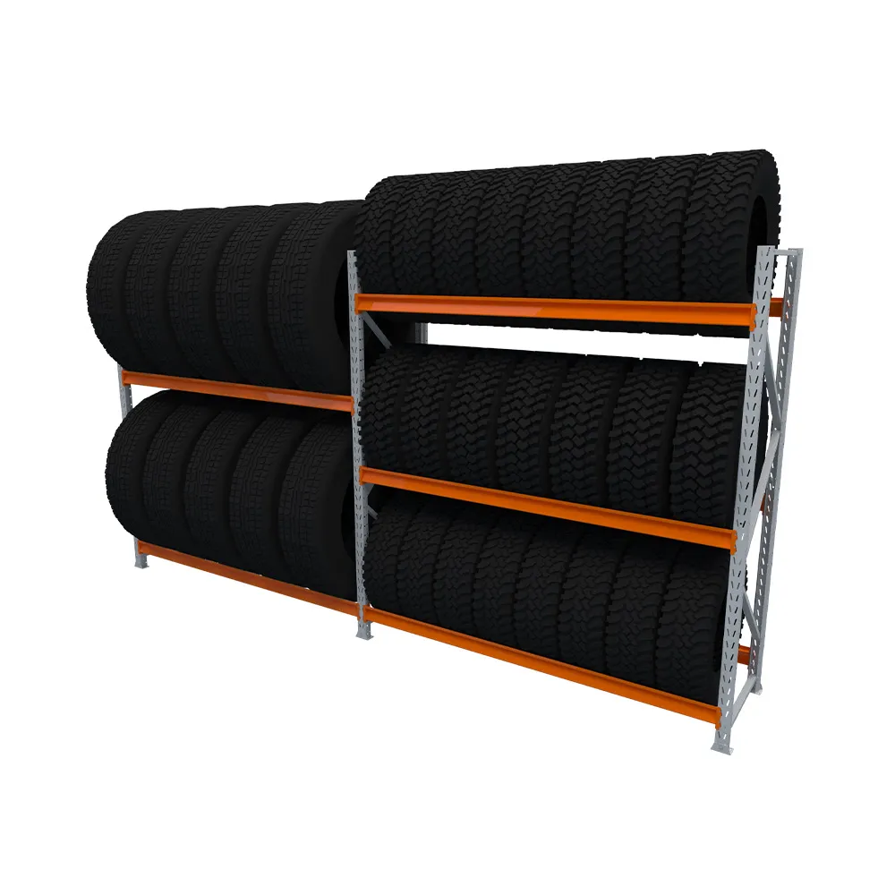 Gôndola Porta Palete para Armazenamento de Pneus 3 Níveis Alta Capacidade
