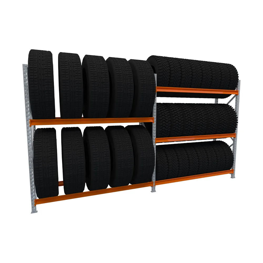 Gôndola Porta Palete para Pneus Dupla Face 3 Níveis Alta Capacidade