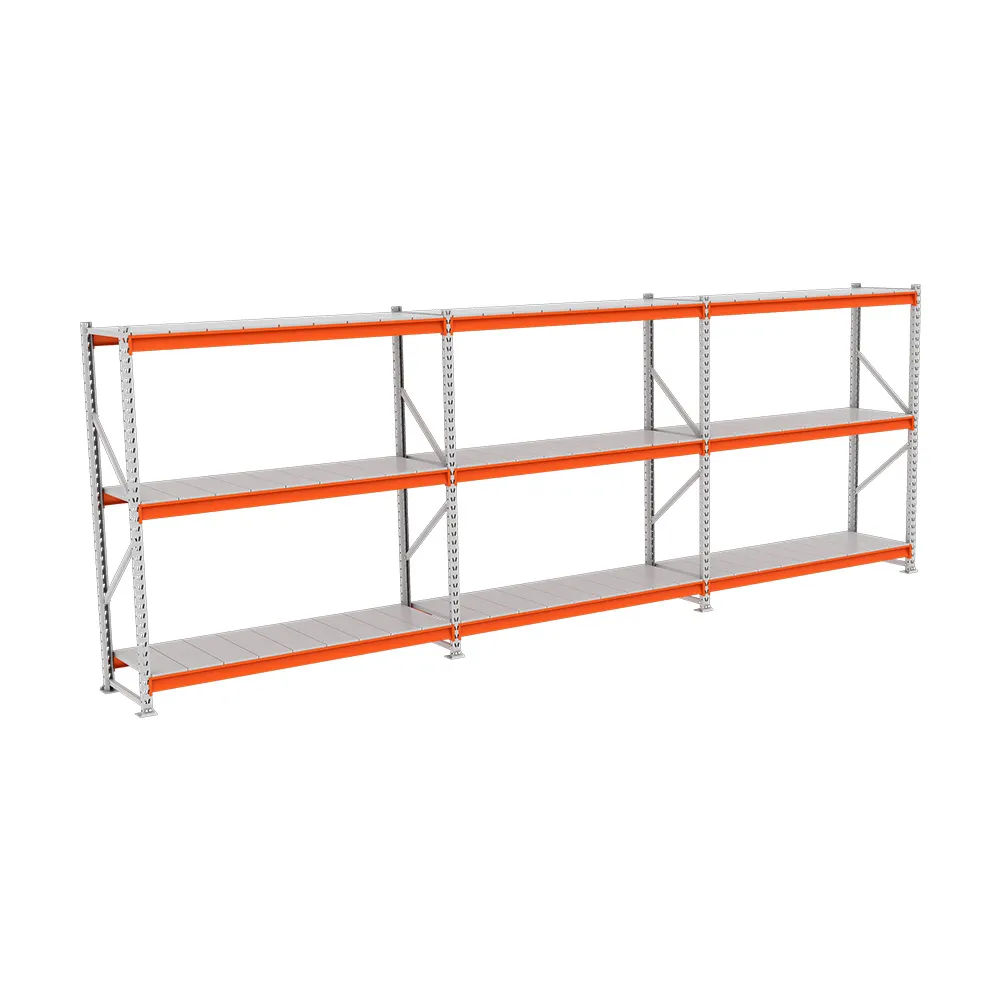 Porta Pallet Combo Metálico com Longarinas Laranja e Estrutura Cinza