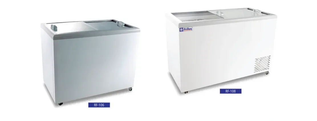 Freezer Horizontal Comercial com Tampa de Vidro Deslizante Branco
